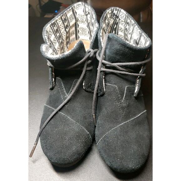 Tom’s Booties Women's 9W Suede Wedge Ankle Boots Shoes - Picture 6 of 7